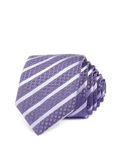 Шелковый галстук скинни в диагональную полоску HUGO