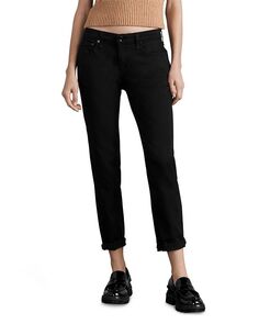 Узкие джинсы-бойфренды до щиколотки с низкой посадкой Dre в черном цвете rag &amp; bone