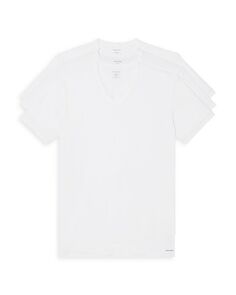 Хлопковые эластичные влагоотводящие футболки с v-образным вырезом, упаковка из 3 шт. Calvin Klein