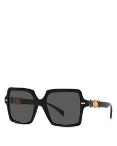 Солнцезащитные очки сплошной квадратной формы, 55 мм Versace