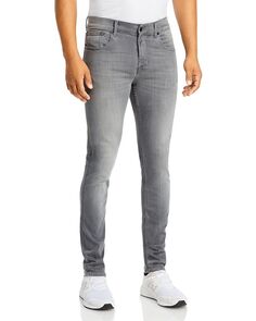 Серые зауженные зауженные джинсы Luxe Performance Plus Slim Fit 7 For All Mankind