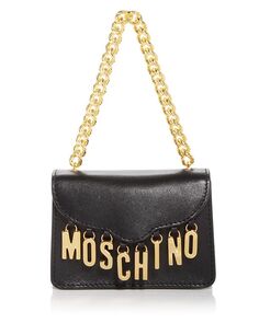 Кожаная поясная сумка-трансформер Logo Charms Moschino