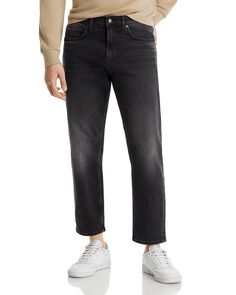Темно-серые укороченные прямые джинсы классического кроя HUGO