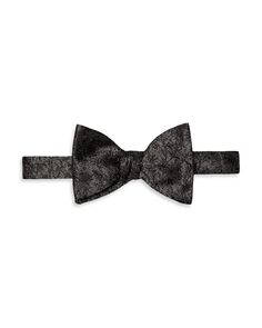 Черно-серебристый шелковый галстук-бабочка с цветочным принтом Eton