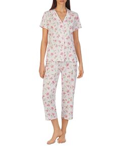 Пижамный комплект из рубашки с вырезом на воротнике и укороченных брюк с цветочным принтом Ralph Lauren