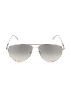 Солнцезащитные очки-пилоты Disoriano 58MM Brunello Cucinelli &amp; Oliver Peoples, серебряный