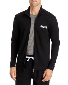 Куртка Ease из хлопка с логотипом и полной молнией BOSS