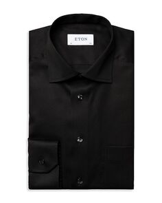 Классическая черная классическая рубашка из твила Eton