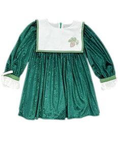 Зеленое велюровое платье Everly Damask для девочек - Baby, Little Kid, Big Kid Petite Maison Kids