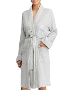 Короткий халат со стеганым воротником и манжетами Ralph Lauren