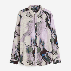 Рубашка H&amp;M Regular Fit Patterned Lyocell, фиолетовый H&M