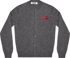 Кардиган Comme des Garçons PLAY Wool Layered Double Heart Cardigan &apos;Grey&apos;, серый