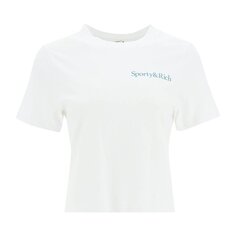 Футболка Sporty &amp; Rich New Health Cropped T-Shirt &apos;White/Teal&apos;, белый