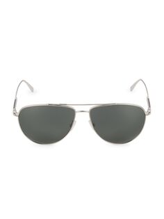 Солнцезащитные очки-авиаторы Disoriano 58 мм Brunello Cucinelli &amp; Oliver Peoples, серебряный