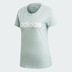 Футболка Adidas Sportswear Essentials Linear, бледно-зеленый/белый