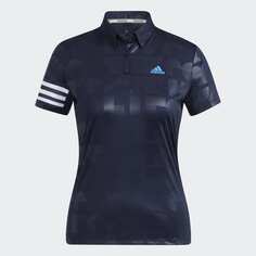Рубашка-поло adidas Aeroready Debossed Polo, темно-синий/голубой/белый