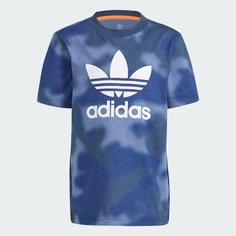 Футболка Adidas Originals Allover Print Camo, синий/мультиколор