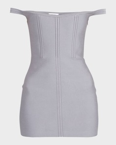 Корсетное мини-платье с открытыми плечами Ferragamo