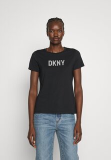 Футболка с принтом DKNY, черный