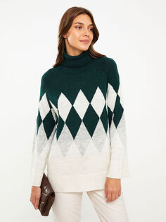 Женский трикотажный свитер с длинным рукавом и узором &quot;водолазка&quot; LCWAIKIKI Classic