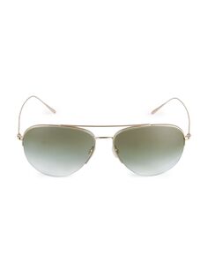 Солнцезащитные очки-пилоты Cleamons 60 ММ Brunello Cucinelli &amp; Oliver Peoples, зеленый
