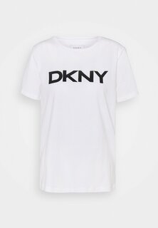 Футболка с принтом DKNY, белый