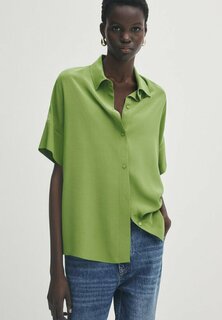 Блуза на пуговицах Massimo Dutti, зеленый