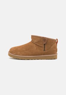 Угги classic ultra mini zip UGG, коричневый