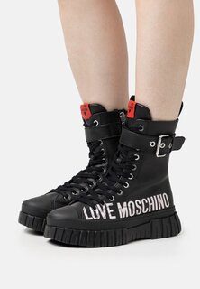 Ботильоны на шнуровке Love Moschino, черный