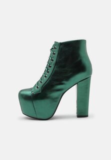 Ботильоны на шнуровке Jeffrey Campbell, темно-зеленый