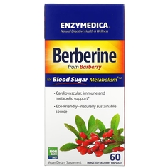 Берберин для Метаболизма Сахара в Крови Enzymedica, 60 капсул