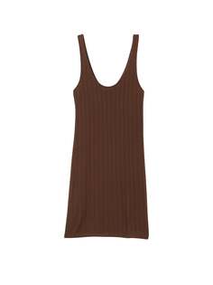 Ночная рубашка Victoria&apos;s Secret Luxe Modal Ribbed, тёмно-коричневый