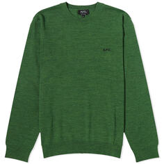 Свитер A.P.C. Axel Logo Crew Neck, зеленый