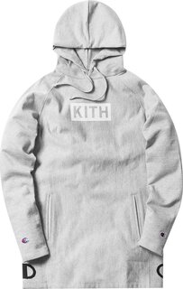 Худи Kith x Champion Extended Hoodie &apos;Heather Grey&apos;, серый