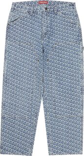 Брюки Supreme Monogram Double Knee Denim Painter Pant Blue, синий