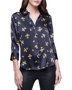 Шелковая блузка с рукавами три четверти Dani L&apos;AGENCE L'agence