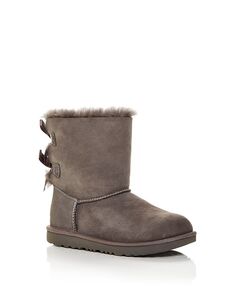 Угги из овчины Bailey Bow II для девочек и малышей UGG, серый