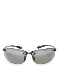 Banyans Поляризованные солнцезащитные очки без оправы с запахом, 73 мм Maui Jim, серый