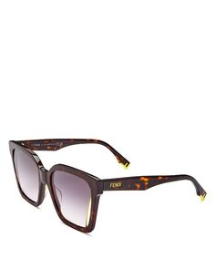 Квадратные солнцезащитные очки Fendi Way, 55 мм Fendi
