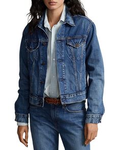 Свободная джинсовая куртка Trucker синего цвета Ralph Lauren