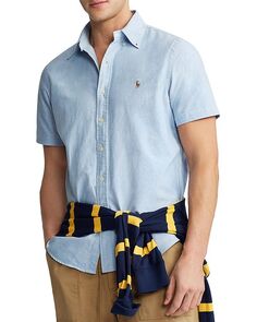 Классическая оксфордская рубашка с короткими рукавами Polo Ralph Lauren