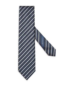 Шелковый галстук в полковую полоску Zegna