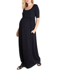 Макси-платье для беременных с рукавами до локтя Ingrid &amp; Isabel
