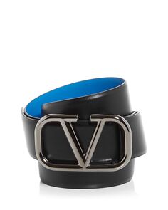 Мужской двусторонний кожаный ремень с пряжкой-логотипом Valentino Garavani