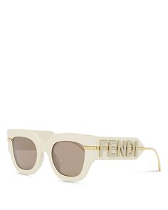 Квадратные солнцезащитные очки Fendigraphy, 51 мм Fendi