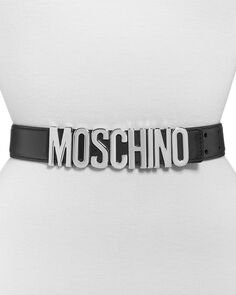 Женский кожаный ремень с пряжкой-логотипом Moschino