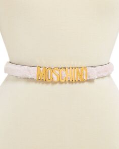 Женский кожаный ремень с пряжкой-логотипом Moschino