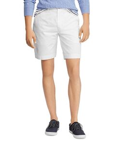 9,5-дюймовые эластичные хлопковые шорты чинос классического кроя Polo Ralph Lauren, белый