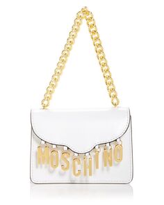 Кожаная поясная сумка-трансформер Logo Charms Moschino