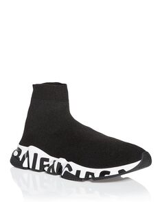 Мужские высокие кроссовки Speed ​​Graffiti Knit Balenciaga